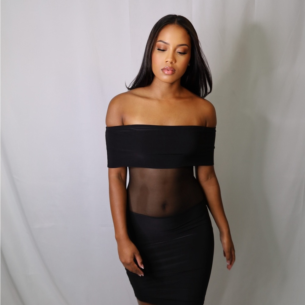Black off the shoulder dress